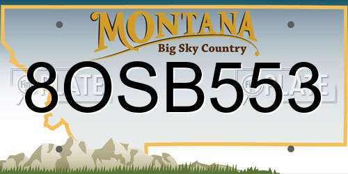 8OSB553 Montana License Plate