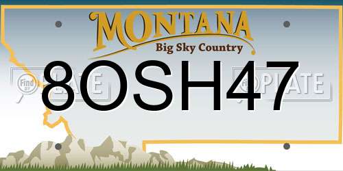 8OSH47 Montana License Plate