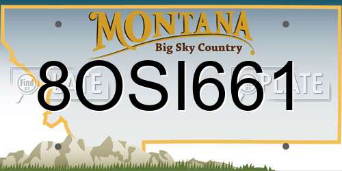 8OSI661 Montana License Plate