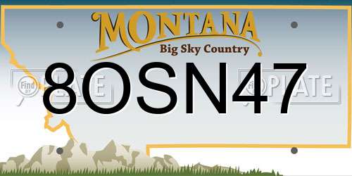 8OSN47 Montana License Plate
