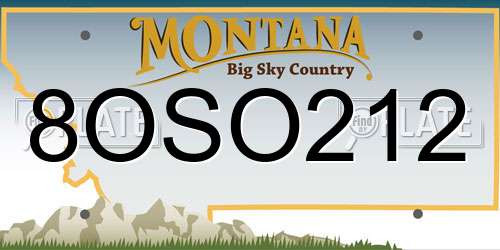 8OSO212 Montana License Plate