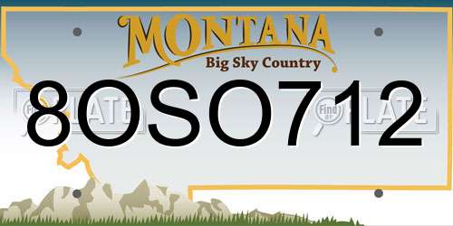 8OSO712 Montana License Plate
