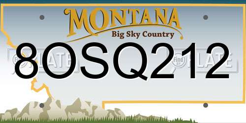 8OSQ212 Montana License Plate