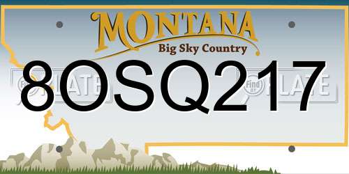 8OSQ217 Montana License Plate