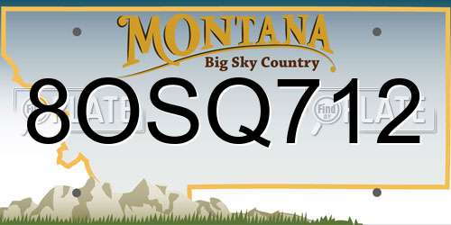 8OSQ712 Montana License Plate