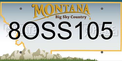 8OSS105 Montana License Plate