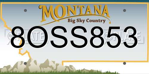 8OSS853 Montana License Plate