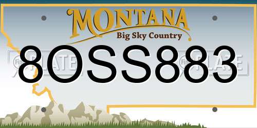 8OSS883 Montana License Plate
