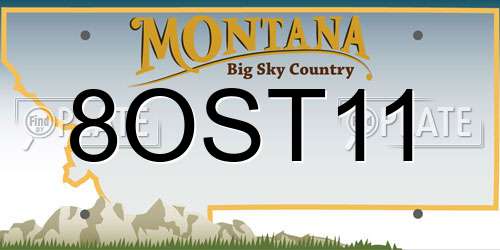 8OST11 Montana License Plate