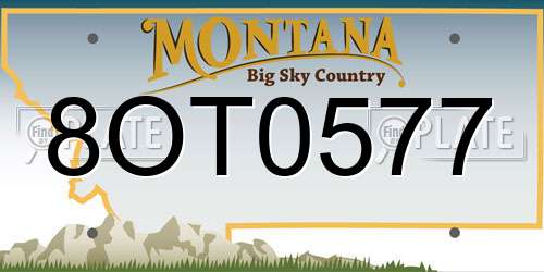 8OT0577 Montana License Plate