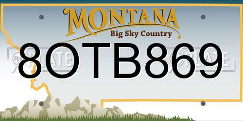 8OTB869 Montana License Plate