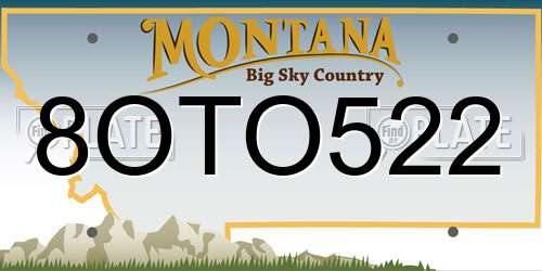 8OTO522 Montana License Plate