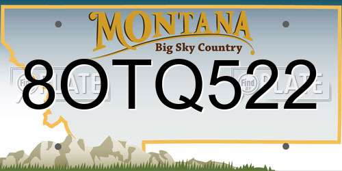 8OTQ522 Montana License Plate