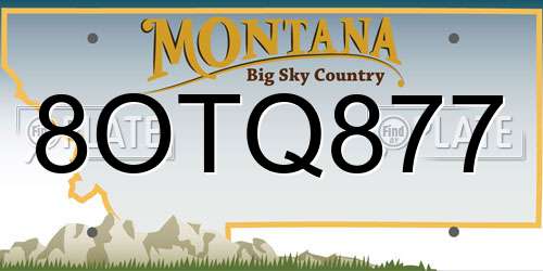 8OTQ877 Montana License Plate