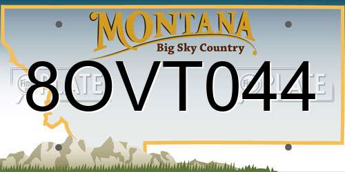 8OVT044 Montana License Plate