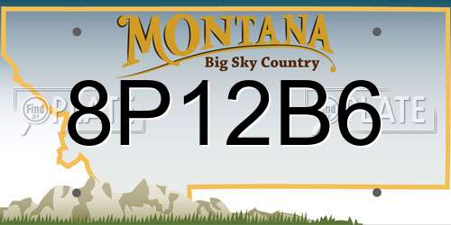 8P12B6 Montana License Plate