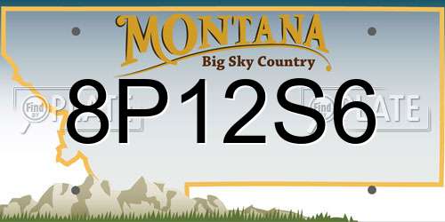 8P12S6 Montana License Plate