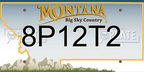 8P12T2 Montana License Plate