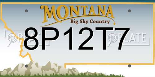 8P12T7 Montana License Plate