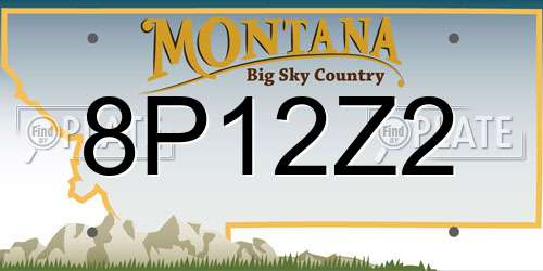 8P12Z2 Montana License Plate