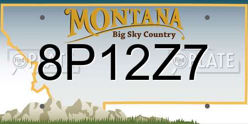 8P12Z7 Montana License Plate