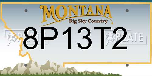 8P13T2 Montana License Plate