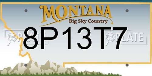 8P13T7 Montana License Plate
