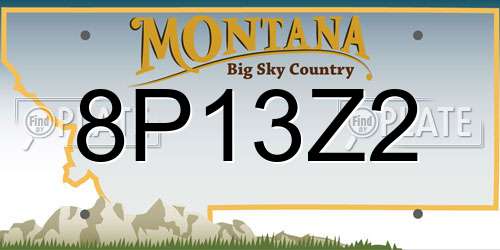 8P13Z2 Montana License Plate