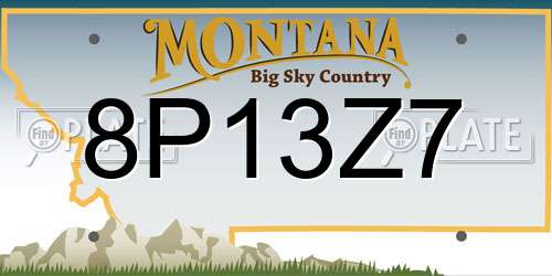 8P13Z7 Montana License Plate