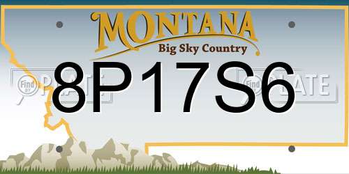 8P17S6 Montana License Plate