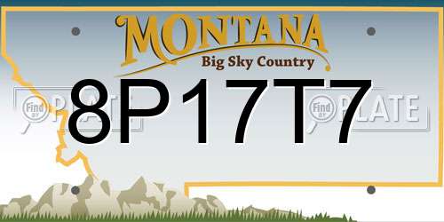 8P17T7 Montana License Plate