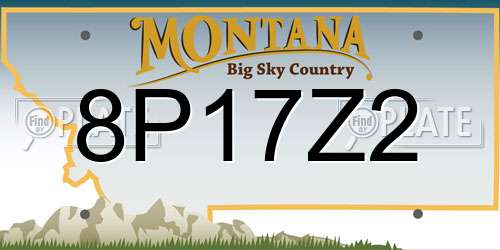 8P17Z2 Montana License Plate