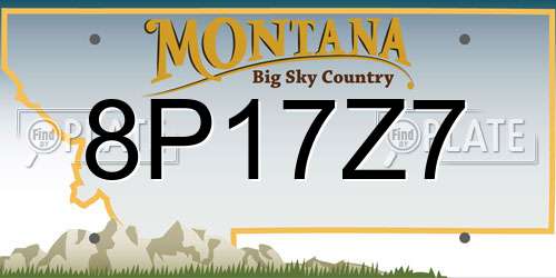 8P17Z7 Montana License Plate