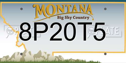 8P20T5 Montana License Plate
