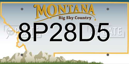 8P28D5 Montana License Plate