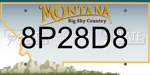8P28D8 Montana License Plate