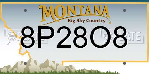 8P28O8 Montana License Plate