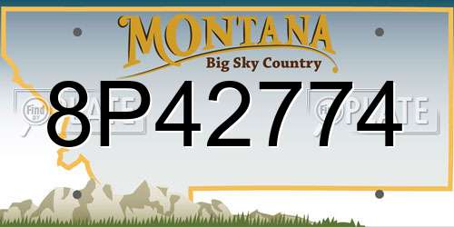 8P42774 Montana License Plate