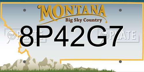 8P42G7 Montana License Plate
