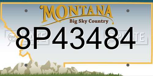 8P43484 Montana License Plate