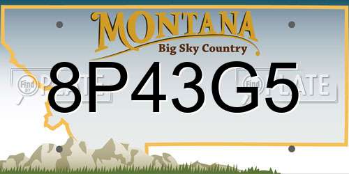 8P43G5 Montana License Plate