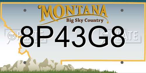 8P43G8 Montana License Plate
