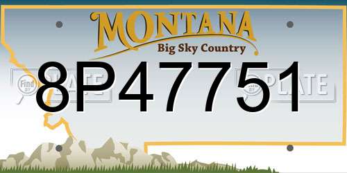 8P47751 Montana License Plate