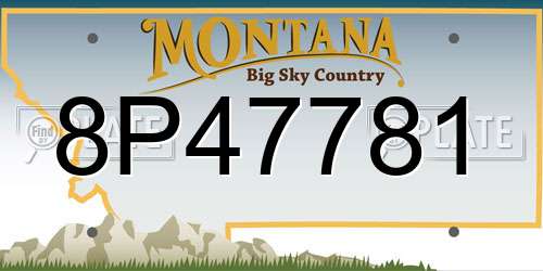 8P47781 Montana License Plate