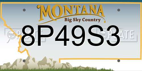 8P49S3 Montana License Plate