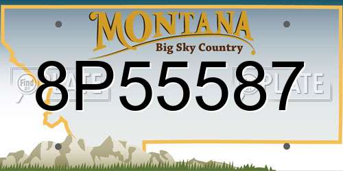 8P55587 Montana License Plate
