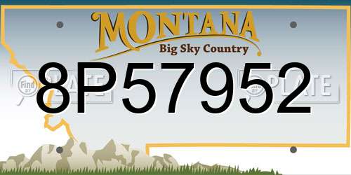 8P57952 Montana License Plate