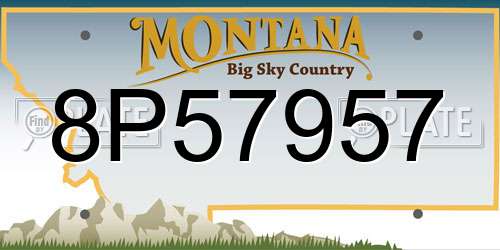8P57957 Montana License Plate