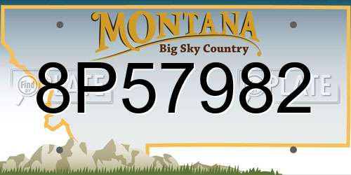 8P57982 Montana License Plate