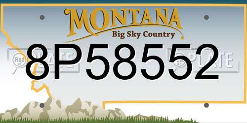 8P58552 Montana License Plate